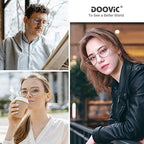 DOOViC 3 Pack Fashion Metal Frame Reading Glasses Blue Light Blocking Spring Hinge Computer Readers for Women Men 2.50