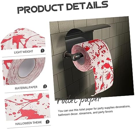 Unique Halloween Decorative Paper Rolls Bloodstain Pattern 1 Roll Perfect for Party Supplies Bathroom Decor