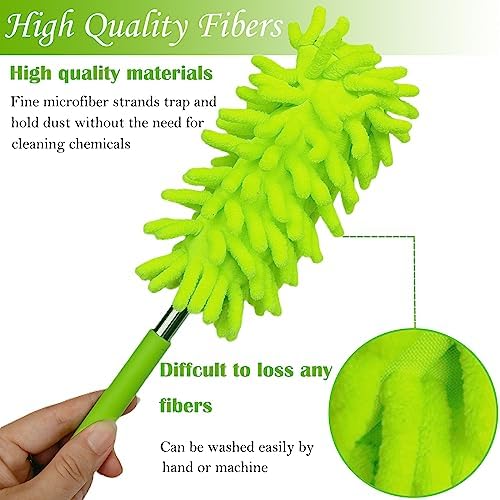 M-Jump 3 Pack Retractable Long-Reach Washable Duster for Cleaning, Microfiber Hand Duster Brush with Telescoping Pole for Cleaning Car, Window, Furniture, Office