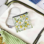 Lemon Print Sanitary Napkin Storage Bag Cute Period Bag for Teen Girls for School Portable Menstrual Cup Pouch Tampon Holder for Purse Pad Bags for Period Small Reusable