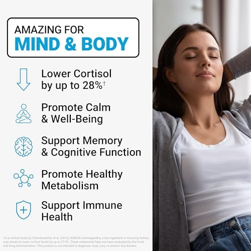 Force Factor Amazing Ashwa for Stress Relief, Memory, Focus, and Immune Support Health, Ashwaganda Supplement with KSM-66 Ashwagandha for Stress, 60 Soft Chews