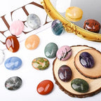 WHAL&YUNE Amethyst Palm Stone Healing Crystals Worry Stone Natural Polished Stone for Meditation Energy Balancing Therapy Hot Massage Gifts -1.7 inches (1PC)