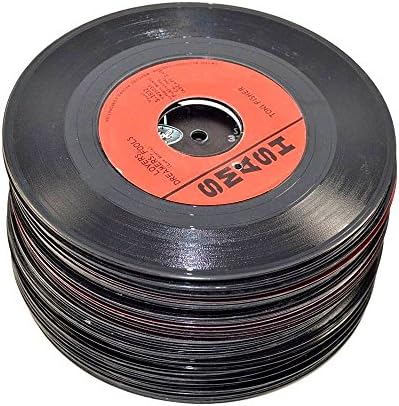 VinylShopUS - Lot of 7" Vinyl Records for Crafts & Decoration Artwork for Party Decor Artist Studio Vintage Look (Lot of 10)
