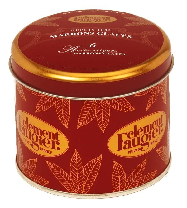 Clément Faugier - Candied Chestnuts/Marrons Glacés France - 6 pieces - 4.93oz / 140gr Metal box
