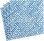Caspari Fretwork Paper Cocktail Napkins in Blue - 20 Per Package