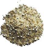 Christmas Sprinkles Edible Mix Sugar 120g/4.2oz Candy Baking Cake Decorations Cupcake Toppers Cookie Decorating Celebrations Edible Sprinkles Fancy Jimmies for Ice Cream, Donut ,Chocolate Resealable Container (Gold silver white mix)