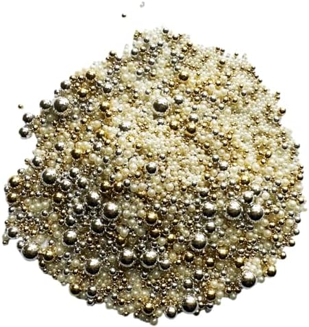 Christmas Sprinkles Edible Mix Sugar 120g/4.2oz Candy Baking Cake Decorations Cupcake Toppers Cookie Decorating Celebrations Edible Sprinkles Fancy Jimmies for Ice Cream, Donut ,Chocolate Resealable Container (Gold silver white mix)