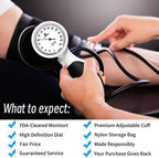 Manual Blood Pressure Cuff Adult 9”-21” Inches (22-53CM) (Large/XL)- Aneroid Sphygmomanometer -Extra Large with Integrated Bulb, Dial and Air Valve, Comfort Cuff | for Clinical or Home Use