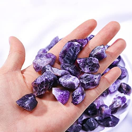Apengshi 1/2 lb（230g） Natural Amethyst Rough Stone Crystal Dream Amethyst Healing Crystal Chakra Raw Stone Meditation Reiki Collection