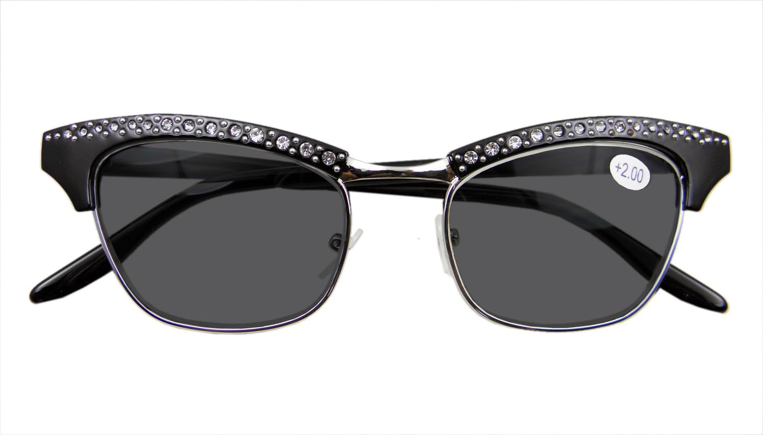 Circleperson Women Cat eye Reading glasses Rhinestone reader Vintage style