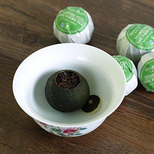GOARTEA Puerh Tea - Ripe Puerh Tea Loose Leaf 50g / 1.76oz Nonpareil Supreme Natural Dried Xinhui Orange Peel Green Chenpi Citrus - Chinese Tea Pu erh Tea Puer Tea Pu'er Tea