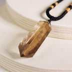 Natural Smoky Quartz Pendant Crystal Point Healing Adjustable Necklace for Women Men