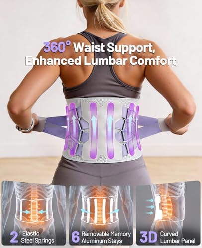 Back Brace for Women, Support Brace for Lower Back Pain Relief, Adjustable Lumbar Support Belt with Lumbar Pad, Ergonomic Breathable Immediate Relief Brace for Herniated Disc Sciatica Scoliosis,M