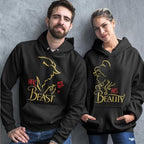 Matching Couples Shirts Her Beast His Beaty Shirt, Set for Men Women T-Shirt Valentine Outfit, Husband Wife T-Shirts, Women Men Couple Valentine's Day Tshirt