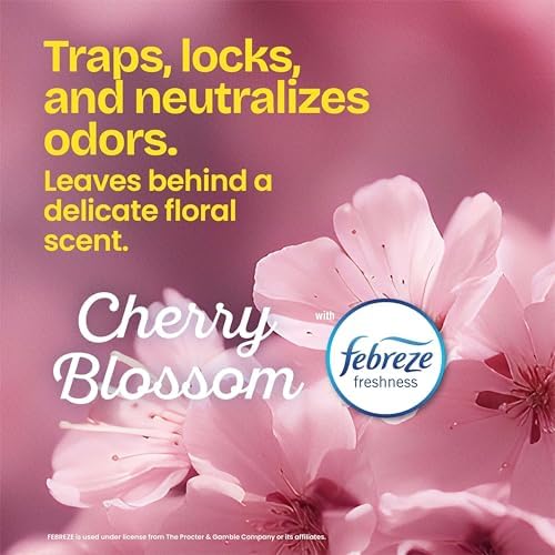 Glad OdorShield Medium Trash Bags, 8 Gal, Febreze Cherry Blossom, 26 Ct (Package May Vary)