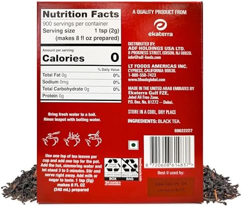Brooke Bond Red Label | Loose Tea | Premium Quality | Indian Black Tea | Authentic Indian Chai Blend | Suitable for Milk Chai | Refreshing Flavor | 1800 Grams (Pack of 1)