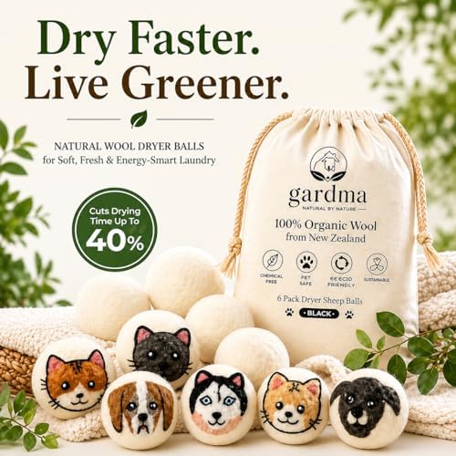 Wool Dryer Balls XL 4-Pack – Organic Wool Dryer Balls for Laundry Reusable, Natural Fabric Softener, Reduces Drying Time, Static, Wrinkles & Laundry Clumping