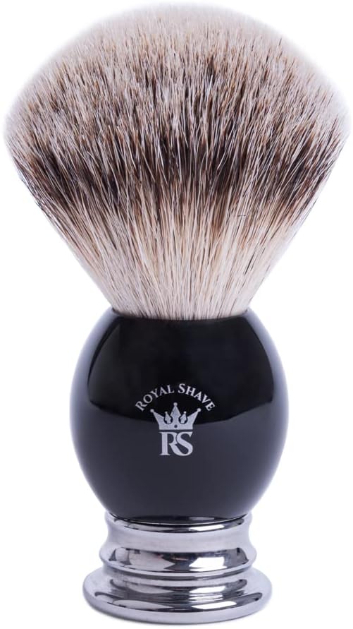RoyalShave PB8 Silvertip Badger Hair Classic Wet Shaving Brush - Weighted Handle