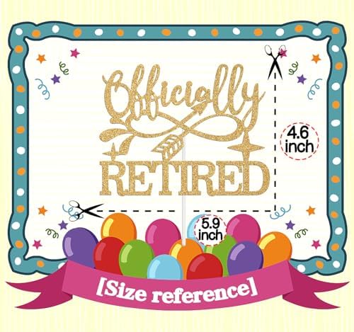Officially Retired Cake Topper, The Legend has Retired/Rude That You're Leaving but Ok, Happy Retirement Party Decoration Supplies, Gold Glitter