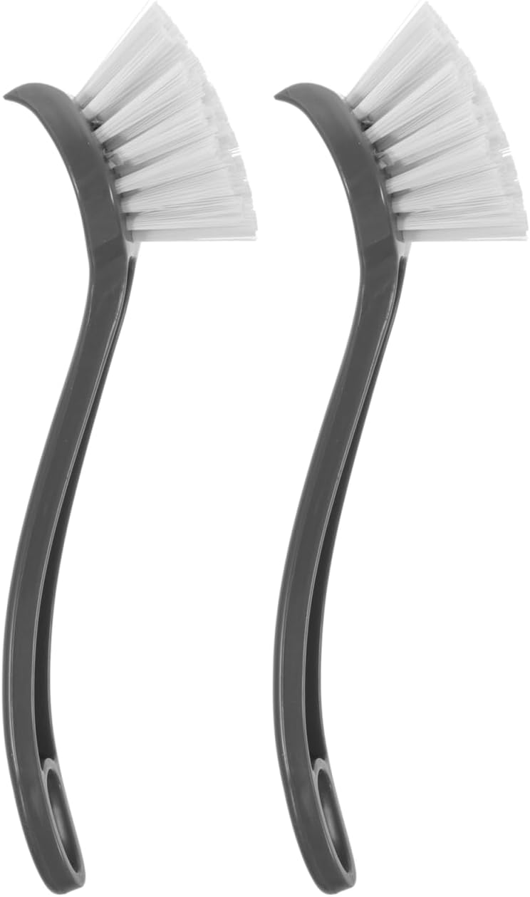 FRCOLOR 2Pcs Dish Scrub Brush with Long Handle Kitchen Cleaning Brush for Pots, Pans & Sink Non-Slip Scrubber with Hanging Hook for Easy Storage