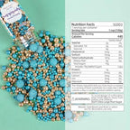 Teal Sprinkles for Cake Decorating 4.23ounce - Sparkle Pearl Sprinkles for Cupcake Toppers, Ice Cream, Candy, Cookie Decorations - Bright Gold Sprinkles for Princess Bridal Shower Wedding Party