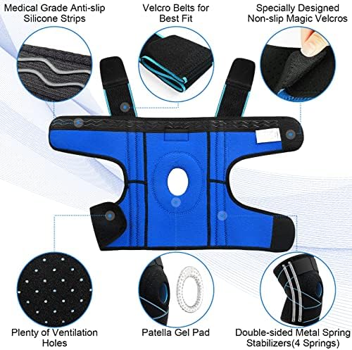 NEENCA Knee Brace for Knee Pain, Adjustable Knee Support with Patella Gel Pad & Side Spring Stabilizers, Knee Wrap for Arthritis, Meniscus Tear, ACL, Knee Pain Relief, Runner, Sport - FSA/HSA Approved