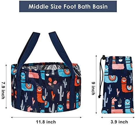Collapsible Foot Bath Basin for Soaking Feet, Portable Foot Bath Tub Bag with Handles, for Adults and Kids, Pedicure Foot Spa Bucket for Outdoor Washing Camping Travel