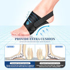 Arch Support Braces for Plantar Fasciitis Relief, Adjustable Arch Support Compression Bands, Orthotic Support Sleeves with Gel Pads for Feet Flat, Fallen & High Arches, Foot Pain Support