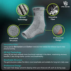 Vital Salveo Germanium & Carbon Open-Toe Ankle Compression Sleeve – Breathable Support for Yoga, Recovery, and Everyday Comfort for Women & Men (opening heel) (1PC)-Large