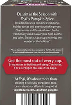 Yogi Tea Pumpkin Spice Tea - 16 Tea Bags per Pack (4 Packs) - Limited Edition Organic Pumpkin Spice Tea Bags - Perfect for the Holidays - Includes Cinnamon Bark, Cardamom Pod, Nutmeg Kernel & More