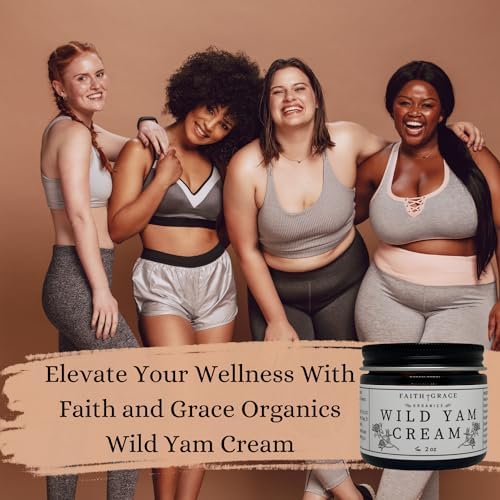 Faith and Grace Organics Wild Yam Cream for Women, Organic Hormone Balancing, PMS, Menopause & Perimenopause- 2 oz