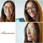 3-Pack Retro Oversized Square Reading Glasses for Women Large Stylish Blue Light Blocking Readers AM6072