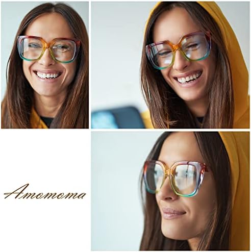 3-Pack Retro Oversized Square Reading Glasses for Women Large Stylish Blue Light Blocking Readers AM6072