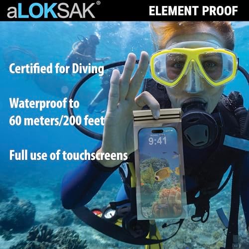 LOKSAK - aLOKSAK Waterproof Cellphone Dry Bags - Airtight Underwater Phone Pouch - Touch Screen Compatible - Diving Certified