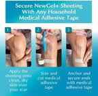 Advanced Silicone Scar Treatment Sheets for OLD, NEW Scars, Surgery, Keloids, C-Section, Burns, by NewGel Plus by MyNew Gel, 1" x 6" Sheet (4 Count) - CLEAR