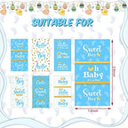 Clabby Baby Shower Candy Wrappers, Mini Candy Bar Miniatures Wrappers Chocolate Bar Label Stickers for Boys Girls Kids Baby Shower Decor (No Candy) (blue Boy Style,180 Pieces)