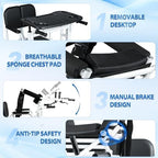 Patient Lift Transfer Chair for Home, Hydraulic Patient Lift Nursing Chair with Height Adjustable & 180° Split PU Leather Thickened Sponge Seat for Elderly from Bed to Toilets/Bathroom/Sofa
