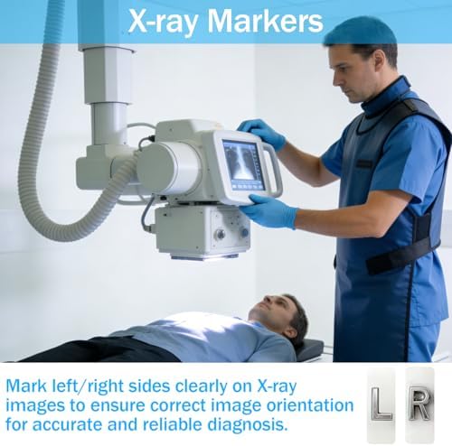 X-ray Markers with Lead Letters "L" & "R", 100Pcs Each, Small Rectangle Radiology Markers, Darkroom Supplies for Radiologists Nurses Doctors Orthopedic Students