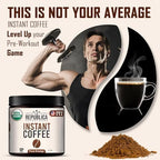 La Republica Organic Instant Coffee – Medium Roast Arabica with Smooth Caramel Notes for Clean Energy – Fair Trade, USA Made – 35 Serving