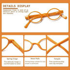 JOSCHOO 5 Pack Retro Round Reading Glasses Mini Small Comfortable Readers for Women Men (5 Mix Clour-4, 2.25)
