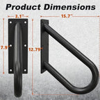 WIPHANY Handrails for Outdoor Step U Shaped Pipe Grab Hand Rails for 1-3 Steps Indoor or Outdoor Stair Wall-Mount Hand Railing for Garage Porch Patio Garden Entrance