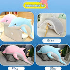 Somao Dolphin Stuffed Animals Plush Pillow Super Soft Sea Animal Plush Toys Dolls for Boys Girls Sleeping Cushion Gift (70cm/27.55in, Grey)