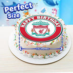 7.5 liverpool Cake Topper – Round Edible Birthday Cake Decorations, Happy Birthday Cake