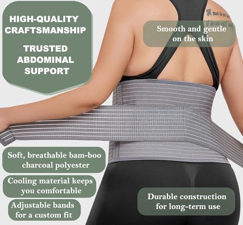 Abdominal Binder Post Surgery - Postpartum Belly Band Wrap | Post C Section Belly Binder Recovery Belt | Stomach Compression Hernia Belt For Men or Women After Pregnancy, Hysterectomy (Large/X-Large)