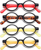 4-Pack Mini Small Round Reading Glasses Comfortable Readers for Women and Men (Multicoloured4, 1.00)