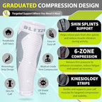 BLITZU Calf Compression Sleeve for Men & Women Footless Compression Socks Support Runners Leg Sleeve Shin Splints Pain Relief