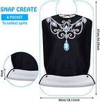 Janmercy 6 Pcs Adult Bibs for Women Washable Waterproof Bibs for Adults Clothing Protectors for Eating with Crumb Catcher Reusable Senior Elderly