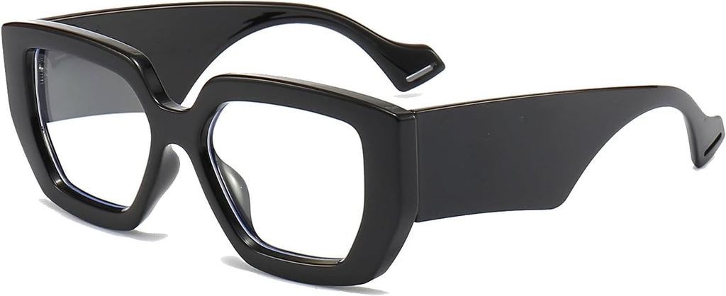 LJCZKA Thick Frame Blue Light Glasses Women Men Oversized Fashion Square Computer Glasses Anti Eyestrain Eyeglasses