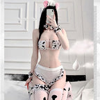 JasmyGirls Cow Cosplay Lingerie Women Sexy Maid Outfit Kawaii Anime Bikini Costume Naughty Role Playing Japanese Cute Bra Panty Set