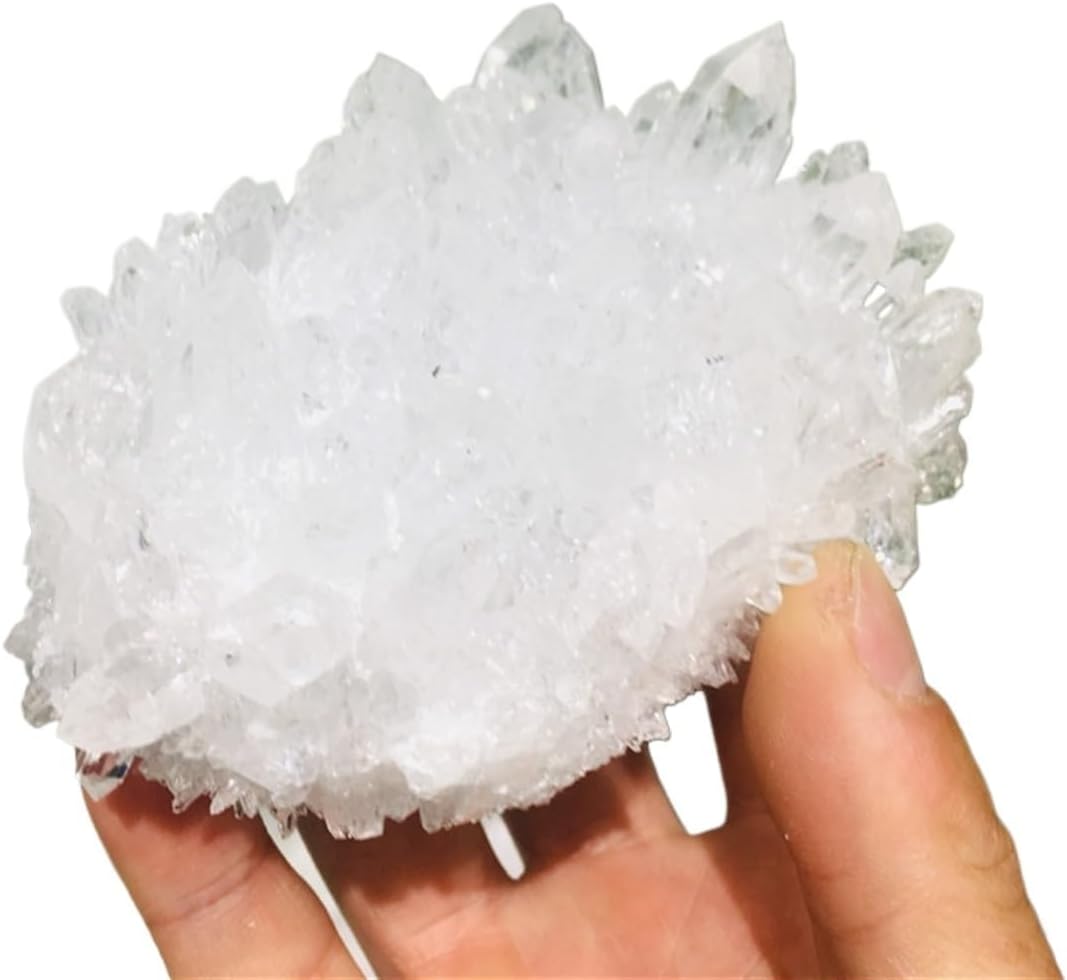 Natural White Ghost Quartz Crystal Cluster Crystals raw Gemstone Specimen for Home&Office Decoration fengshui(600 700g)